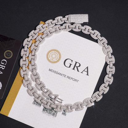 12mm Iced-Out Moissanite Cuban Link Chain – S925 Sterling Silver Hip Hop Streetwear Necklace - CaratixJewelry
