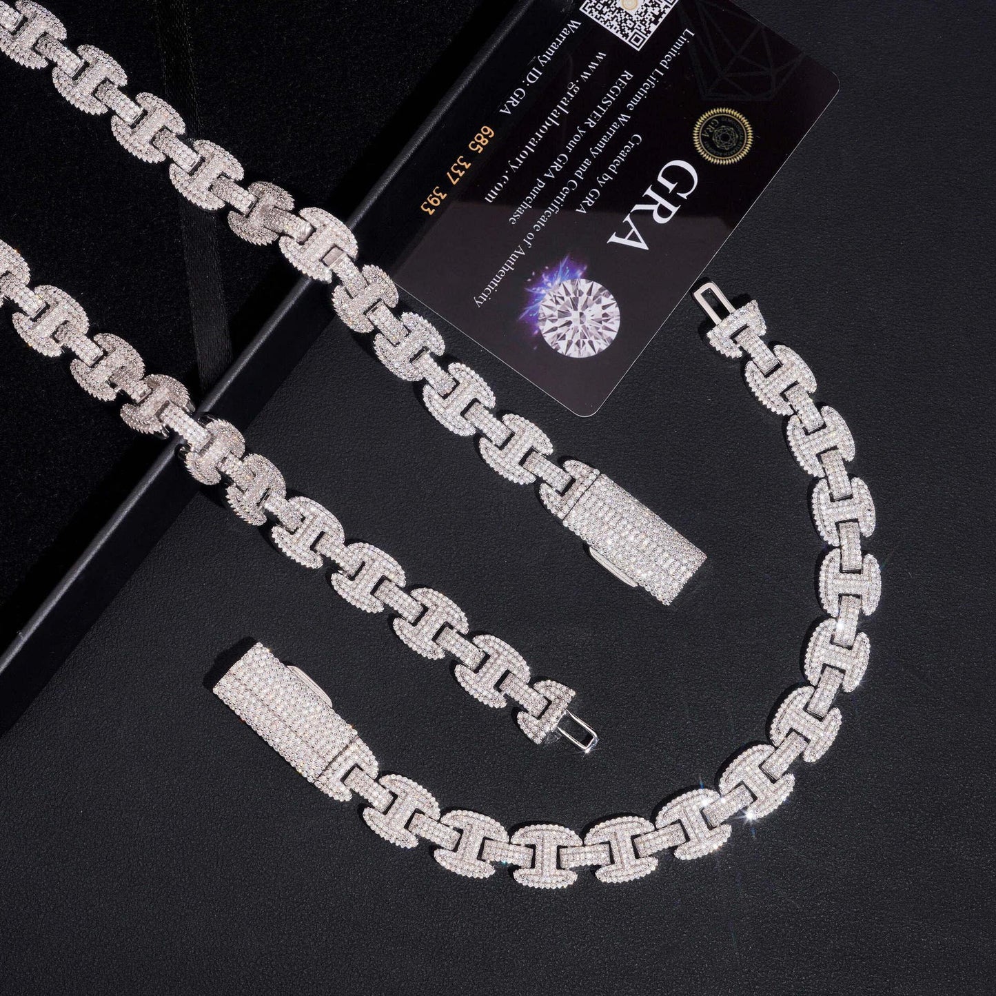 12mm Iced-Out Moissanite Cuban Link Chain – S925 Sterling Silver Hip Hop Streetwear Necklace - CaratixJewelry