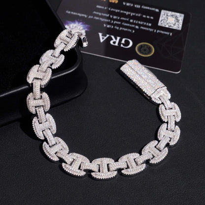 12mm Iced-Out Moissanite Cuban Link Chain – S925 Sterling Silver Hip Hop Streetwear Necklace - CaratixJewelry