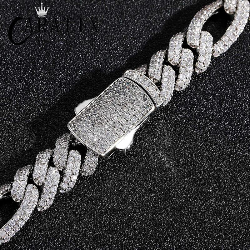 CARÁTIX 12mm 3:1 Cuban Chain | 2-Row CZ Iced Out Hip Hop Necklace for Men
