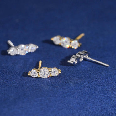 925 Silver Moissanite Stud Earrings for Women - CaratixJewelry