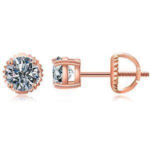 0.1ct Lab Sterling Silver Hip Hop Flooded Ice Earrings - CaratixJewelry