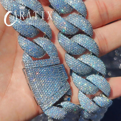 CARÁTIX 22MM 6-Row Full Cuban Link Chain Necklace – Luxury Bling CZ Bubble Hip Hop Jewelry for Men & Women