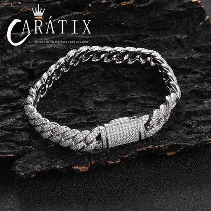 CARÁTIX 10mm Round Cuban Miami Link Chain Necklace 7"-24" – Iced Out CZ Hip Hop Jewelry for Men & Women