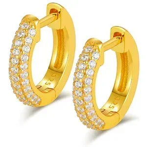 Genuine VVS Lab Small Hoop 925 Sterling Silver Earrings - CaratixJewelry
