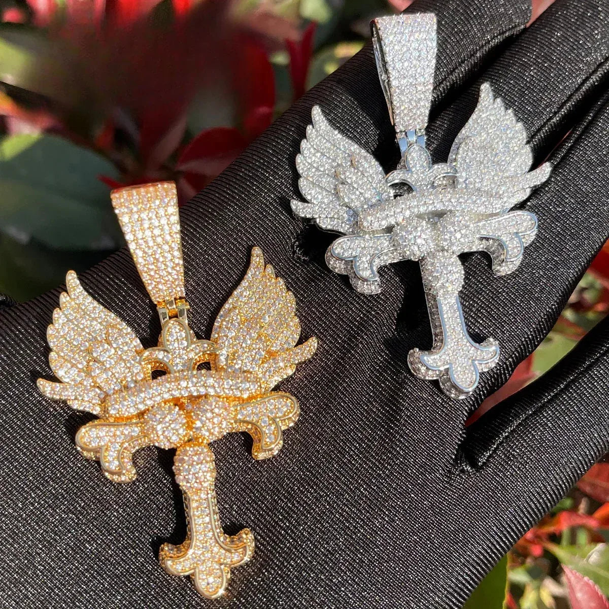 Men's Angel Wings Necklace | Premium Copper CZ Guardian Jewelry - CaratixJewelry