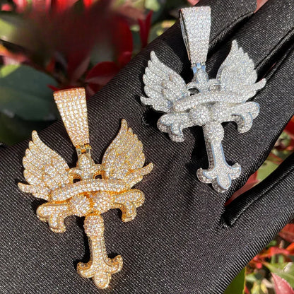 Men's Angel Wings Necklace | Premium Copper CZ Guardian Jewelry - CaratixJewelry