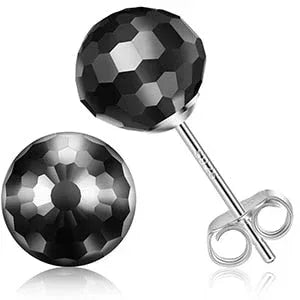 Solid 925 Silver VVS Moissanite Disco Ball Bling Earrings - CaratixJewelry