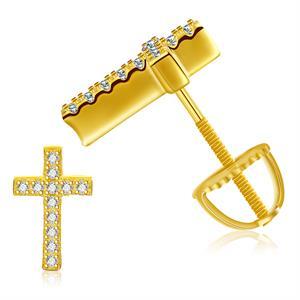 Solid 925 Sterling Silver Genuine VVS Diamond Iced Cross Hip Hop Earrings – Bold Iced Jewelry