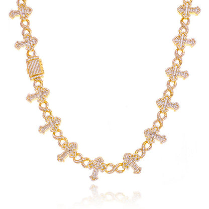 15mm 925 Silver Moissanite Cross Necklace for Men – Customizable Luxury Jewelry - CaratixJewelry