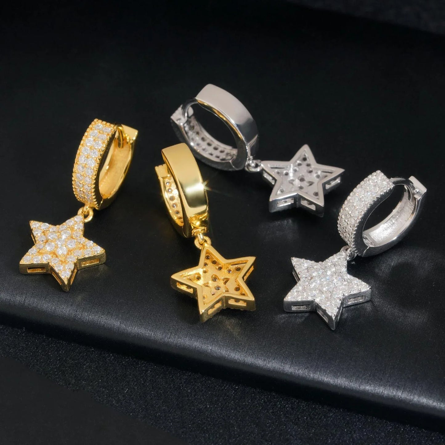 Trendy Hip Hop Star Shape Earrings for Men European Casual - CaratixJewelry