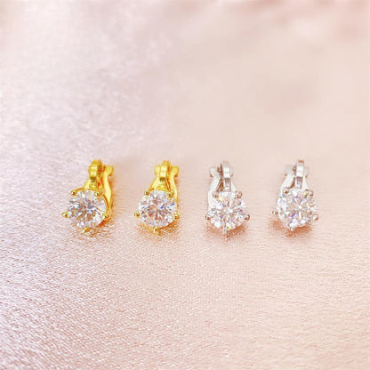 S925 Silver 6.5mm Moissanite Look Stud Earrings - CaratixJewelry