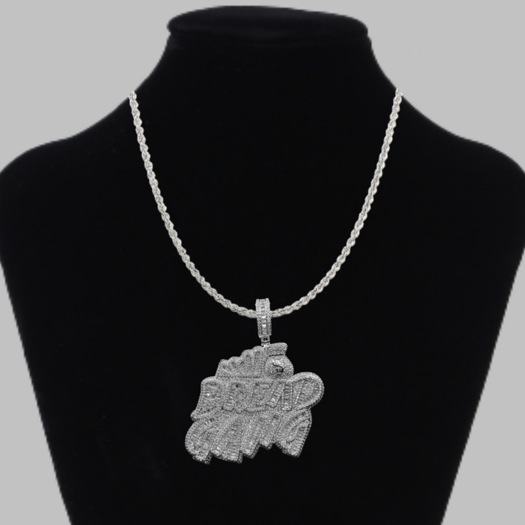 Bread Gang Iced Out Letter Diamond Pendant Necklace