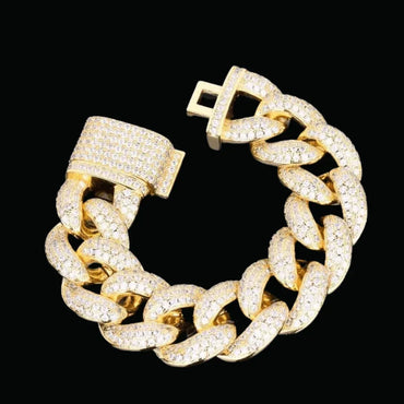 23MM Chunky Miami Cuban Iced Out Bracelet – Luxury Hip Hop Jewelry for Men & Women - CaratixJewelry