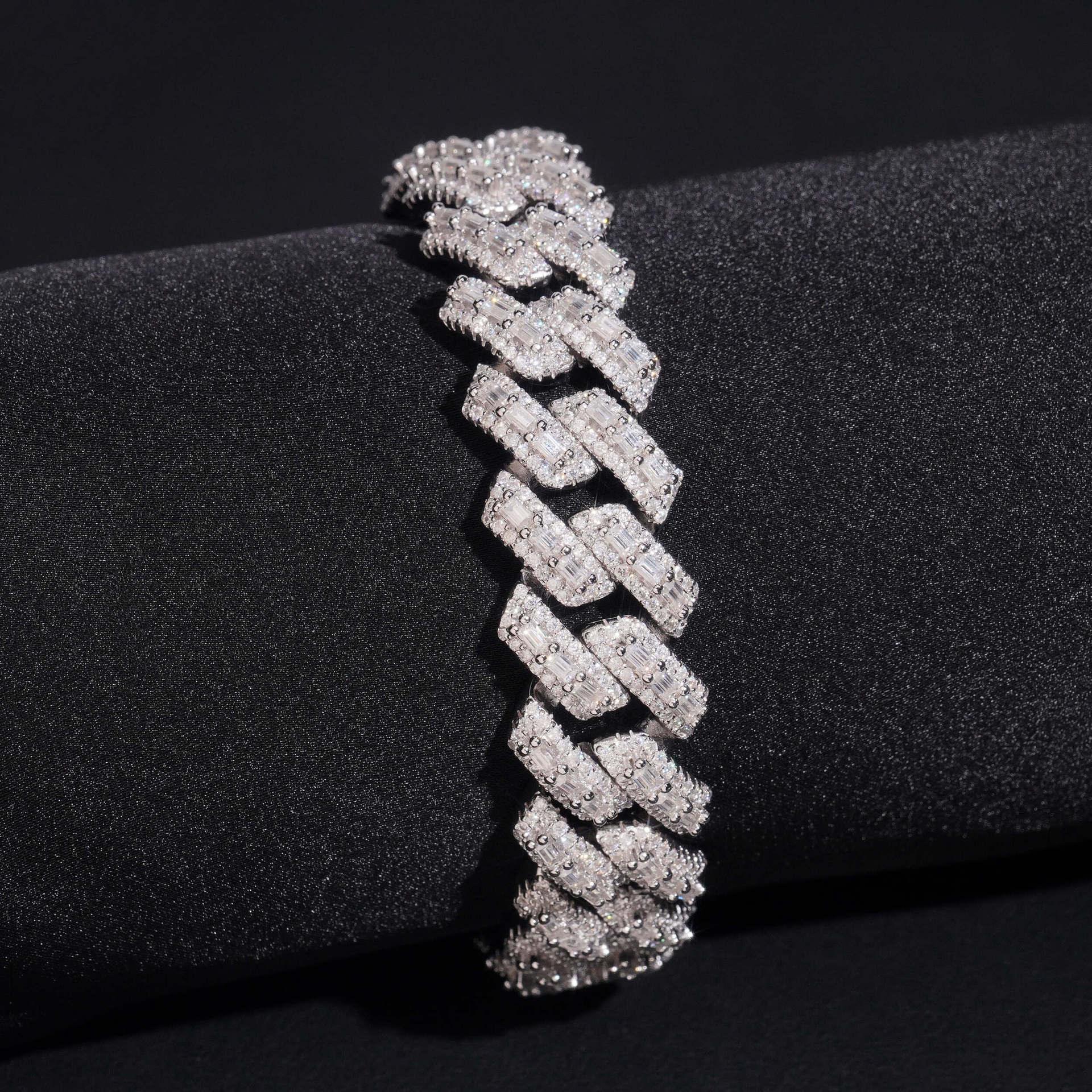 16mm Moissanite Cuban Link Chain – S925 Sterling Silver Iced-Out Hip Hop Streetwear Necklace - CaratixJewelry