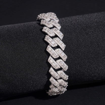 16mm Moissanite Cuban Link Chain – S925 Sterling Silver Iced-Out Hip Hop Streetwear Necklace - CaratixJewelry