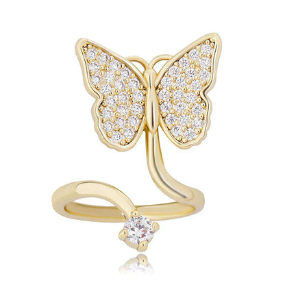Adjustable Butterfly Nail Ring | Fingertip Jewelry for Women | Caratix
