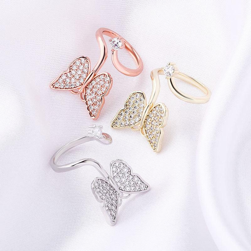 Adjustable Butterfly Nail Ring | Fingertip Jewelry for Women | Caratix