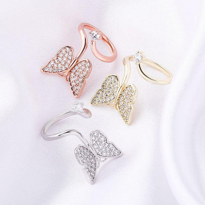 Adjustable Butterfly Nail Ring | Fingertip Jewelry for Women | Caratix