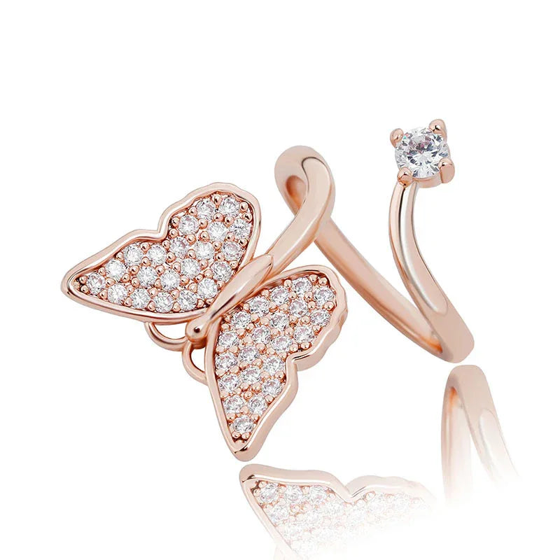 Adjustable Butterfly Nail Ring | Fingertip Jewelry for Women | Caratix