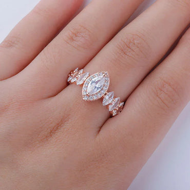 Women's Iced Out Oval Crown Ring | Royal Tiara Motif Pave Band | Caratix
