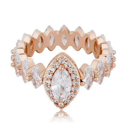 Women's Iced Out Oval Crown Ring | Royal Tiara Motif Pave Band | Caratix