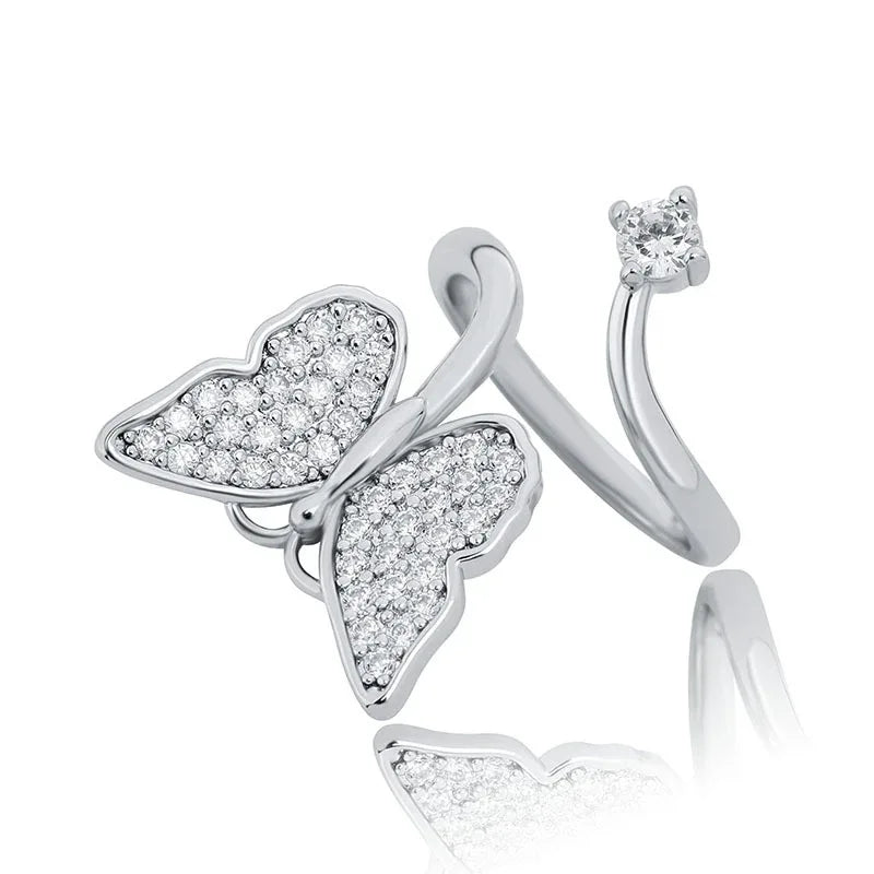 Adjustable Butterfly Nail Ring | Fingertip Jewelry for Women | Caratix