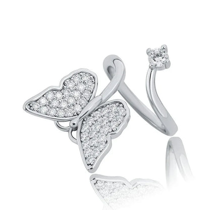 Adjustable Butterfly Nail Ring | Fingertip Jewelry for Women | Caratix