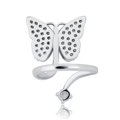 Adjustable Butterfly Nail Ring | Fingertip Jewelry for Women | Caratix