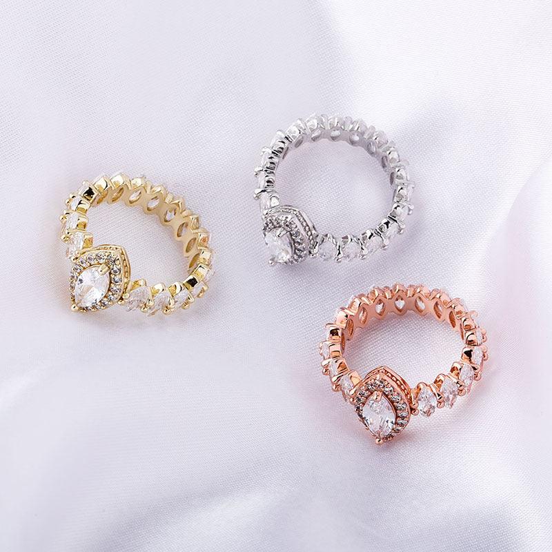 Women's Iced Out Oval Crown Ring | Royal Tiara Motif Pave Band | Caratix
