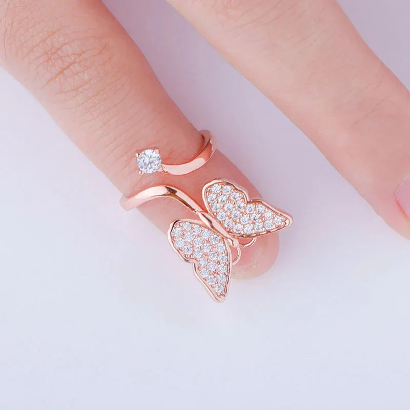 Adjustable Butterfly Nail Ring | Fingertip Jewelry for Women | Caratix