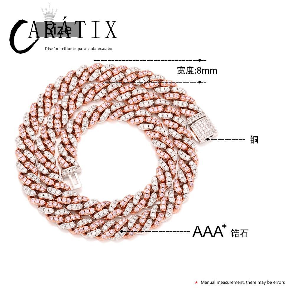 CARÁTIX Round Cuban Miami Chain | AAA CZ Iced Out Prong Set Hip Hop Choker Necklace for Men & Women