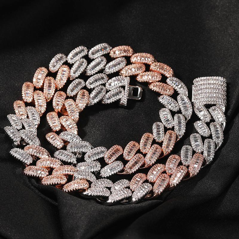 CARÁTIX 15mm Square CZ Cuban Chain | Claw Set Iced Out Hip Hop Necklace for Men (14"-20") - CaratixJewelry