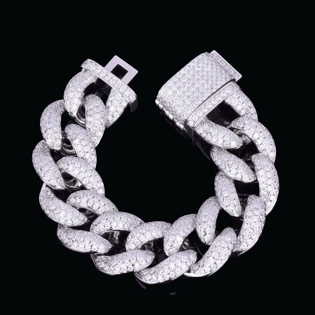 23MM Chunky Miami Cuban Iced Out Diamond Bracelet