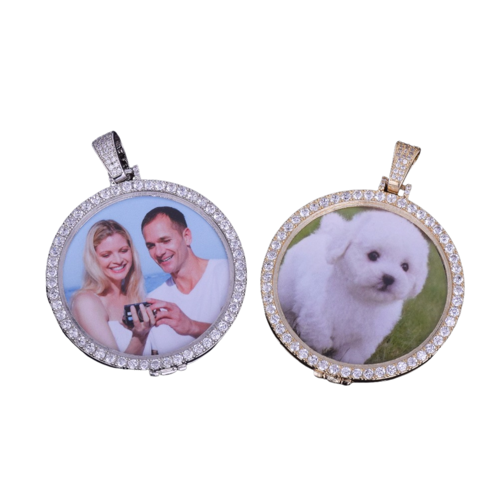 Round Tennis Classy Tennis Bail Custom Photo Picture Pendant Necklace