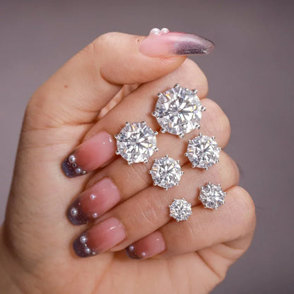 18K White Gold Over Solid 925 Silver Genuine VVS Moissanite - CaratixJewelry