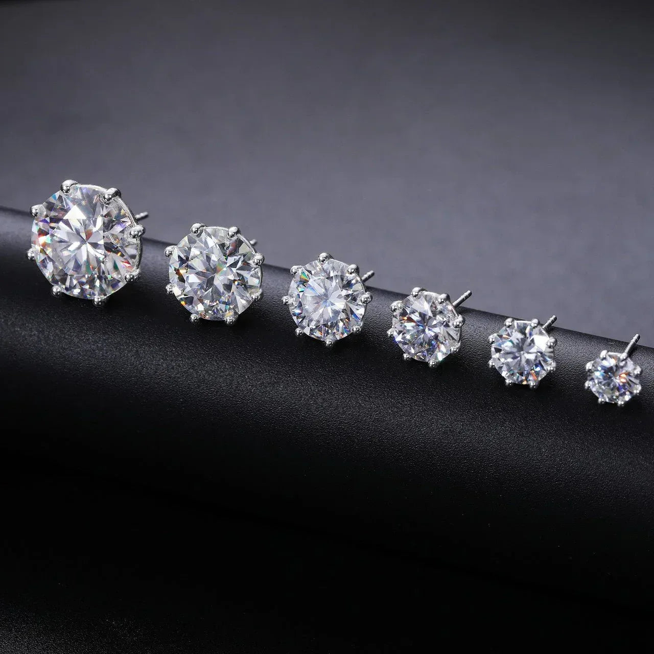 18K White Gold Over Solid 925 Silver Genuine VVS Moissanite - CaratixJewelry