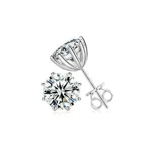 18K White Gold Over Solid 925 Silver Genuine VVS Moissanite - CaratixJewelry