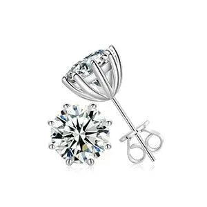 18K White Gold Over Solid 925 Silver Genuine VVS Moissanite - CaratixJewelry