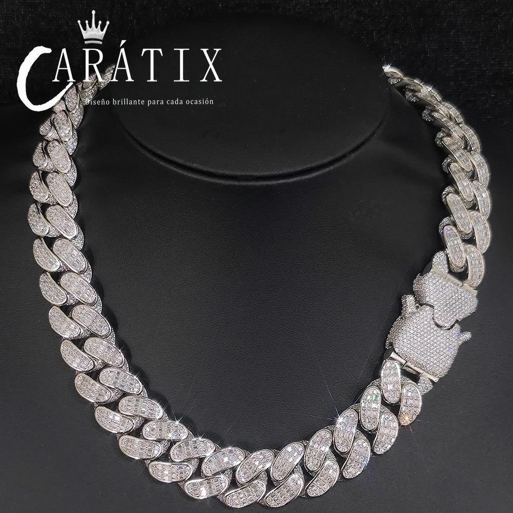 18MM 3-Row Cuban Chain Necklace – Hip Hop Iced - CaratixJewelry