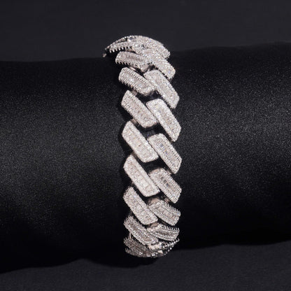 18mm Iced-Out Moissanite Cuban Link Chain – S925 Sterling Silver Hip Hop Streetwear Men’s Necklace - CaratixJewelry