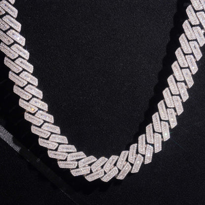 18mm Iced-Out Moissanite Cuban Link Chain – S925 Sterling Silver Hip Hop Streetwear Men’s Necklace - CaratixJewelry