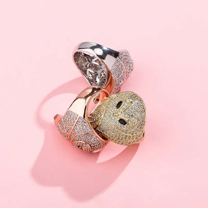 Men's Iced Out Owl Ring | 3D Sculpted Bird Motif Signet | Caratix