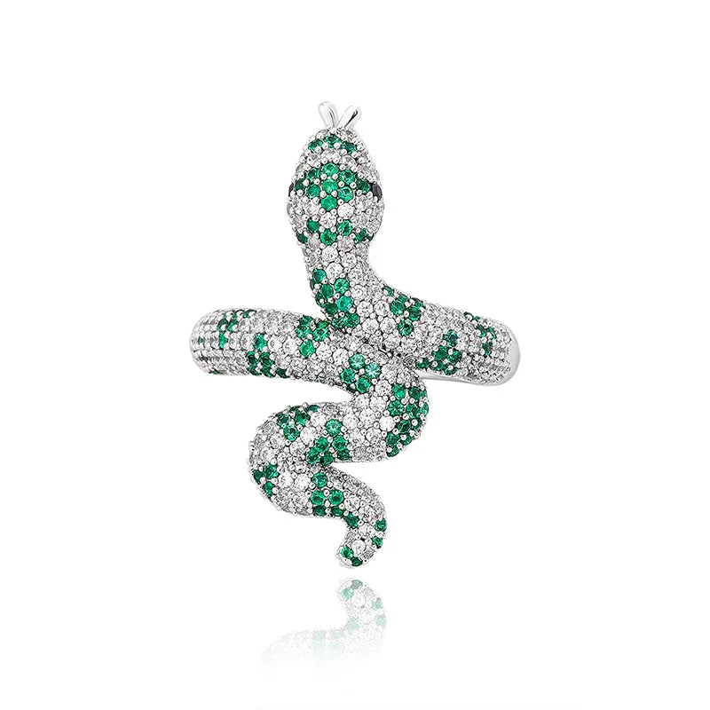 Luxury Snake Hip Hop Ring | Iced Out Serpentine Band | Caratix
