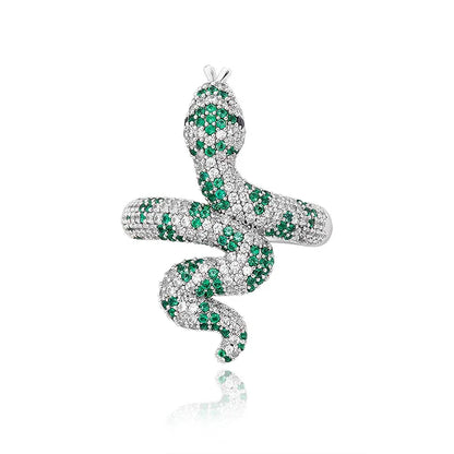 Luxury Snake Hip Hop Ring | Iced Out Serpentine Band | Caratix