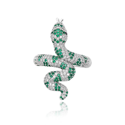 Luxury Snake Hip Hop Ring | Iced Out Serpentine Band | Caratix