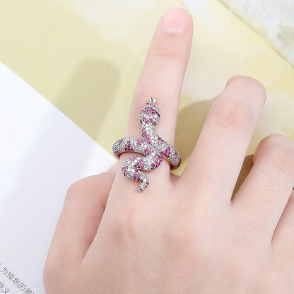 Luxury Snake Hip Hop Ring | Iced Out Serpentine Band | Caratix