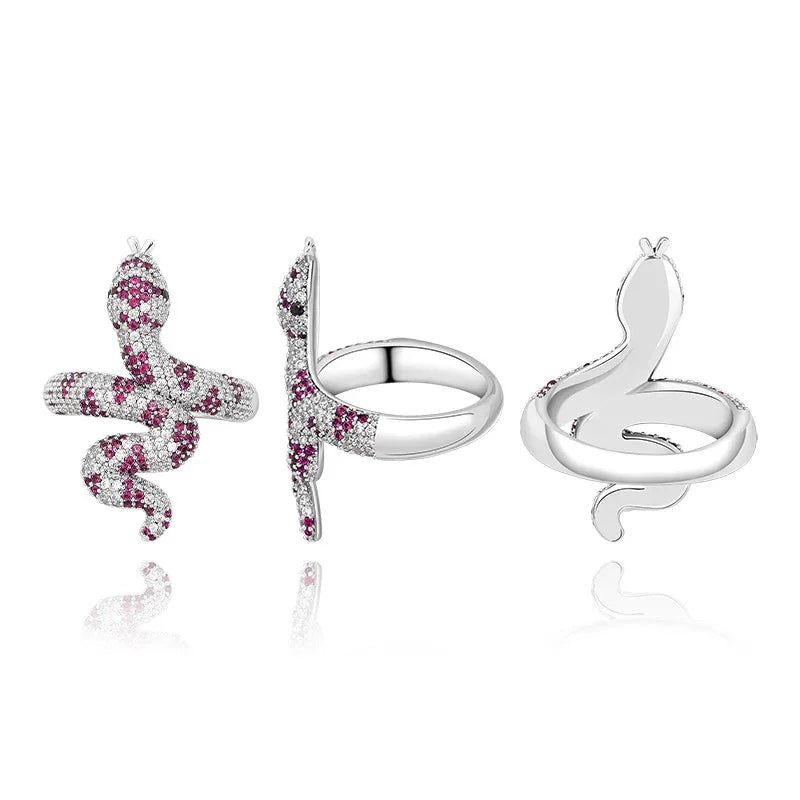 Luxury Snake Hip Hop Ring | Iced Out Serpentine Band | Caratix