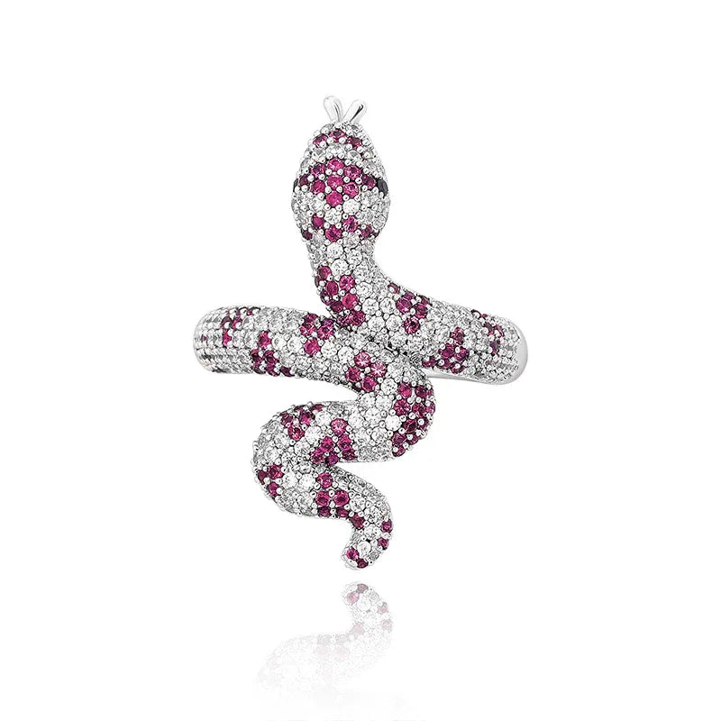 Luxury Snake Hip Hop Ring | Iced Out Serpentine Band | Caratix