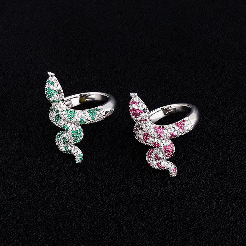 Luxury Snake Hip Hop Ring | Iced Out Serpentine Band | Caratix